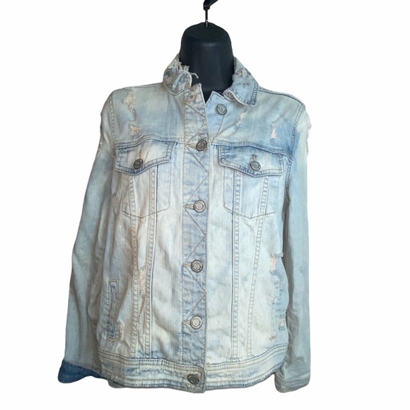 Aeropostale Light Wash Distressed Jean Jacket XS - Picture 1 of 8